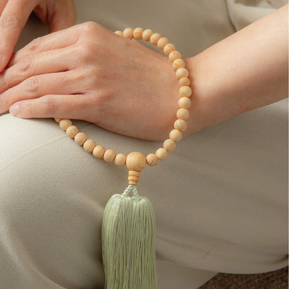 【念珠】ibuki 熊野ヒノキ 片手尺2 共仕立 本絹  SN001　