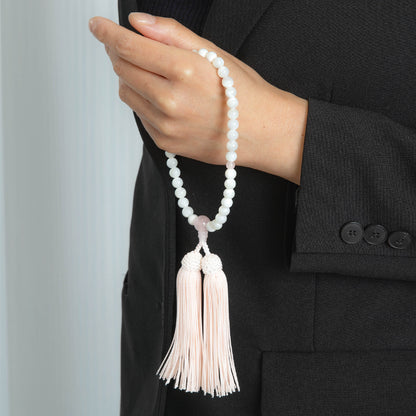 【念珠】蝶貝 片手 紅水晶仕立 本絹頭房  SN002