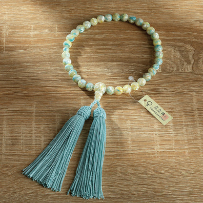 【念珠】ミックスシェル片手 共仕立 本絹頭房　SN006