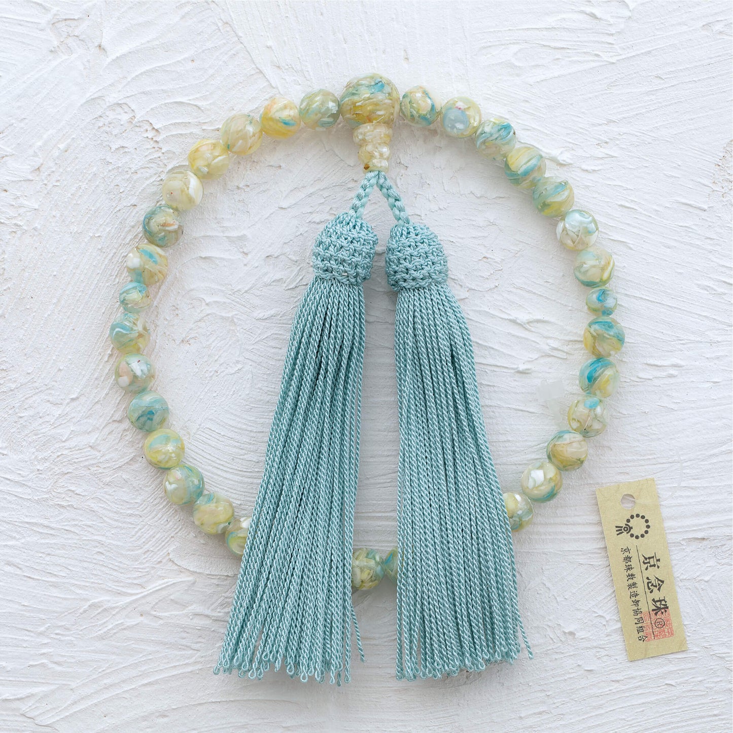 【念珠】ミックスシェル片手 共仕立 本絹頭房　SN006