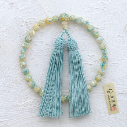 【念珠】ミックスシェル片手 共仕立 本絹頭房　SN006