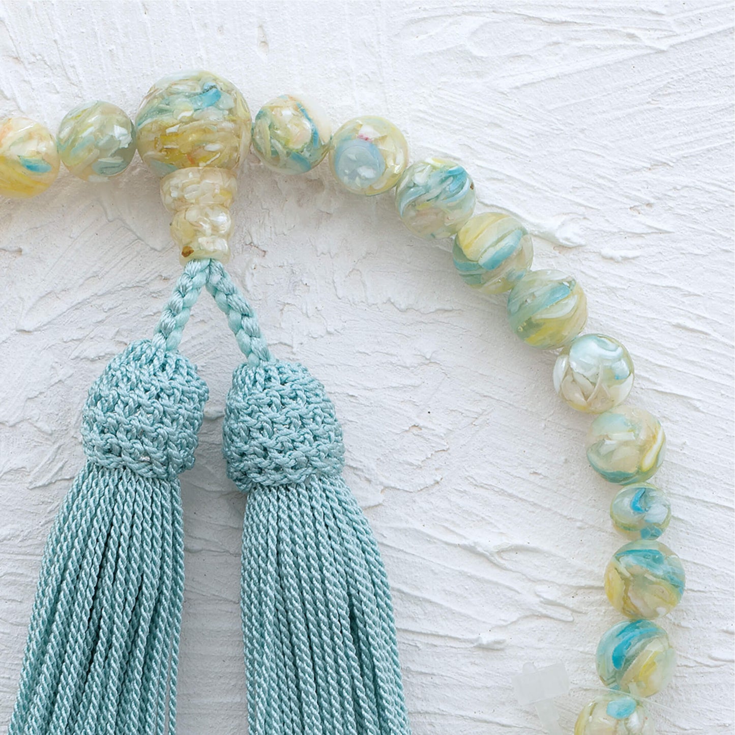 【念珠】ミックスシェル片手 共仕立 本絹頭房　SN006