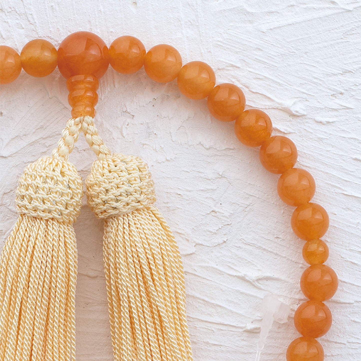 【念珠】オレンジアベンチュリン片手7mm 共仕立 本絹頭房　SN009