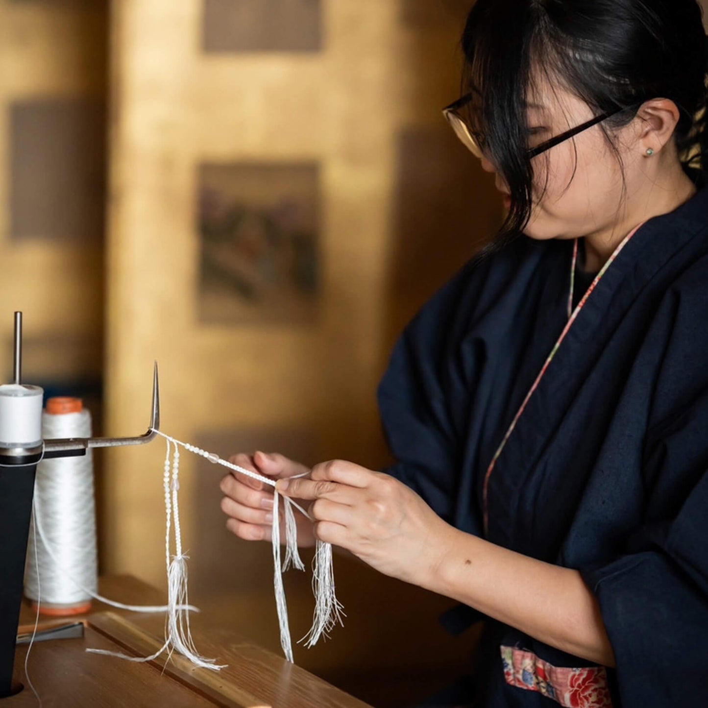 【念珠】桜瑪瑙 片手8mm 共仕立 本絹頭房  SN008