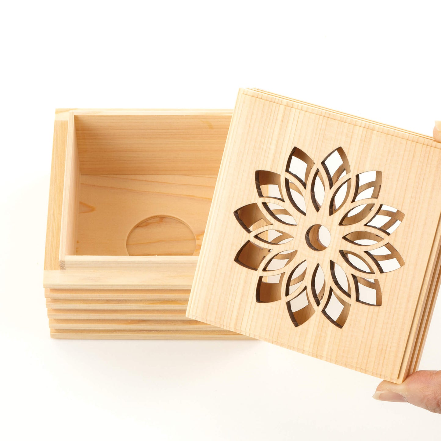 【メモリアルケース】こゆりシリーズ　ライン透かし箱 　T001