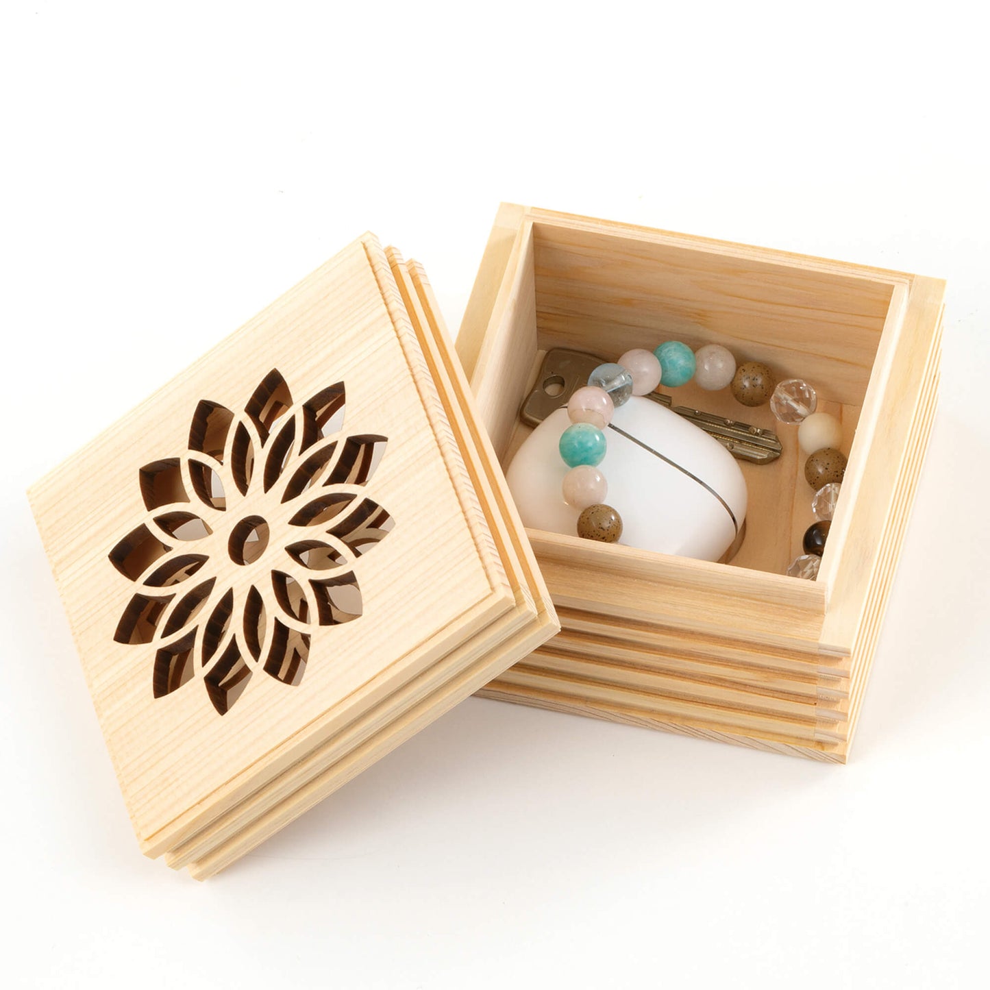 【メモリアルケース】こゆりシリーズ　ライン透かし箱 　T001